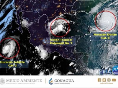 Prevén lluvia fuerte en NL, Tamaulipas y Veracruz por Ciclón Tropical 7