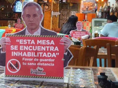 Restaurante usa foto de López-Gatell para alertar a clientes sobre covid