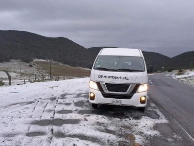 Reportan caída de aguanieve en Galeana, Nuevo León